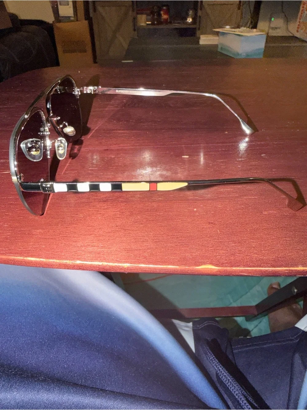 Burberry monogram-print aviator sunglasses